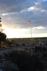 grand canyon American flag